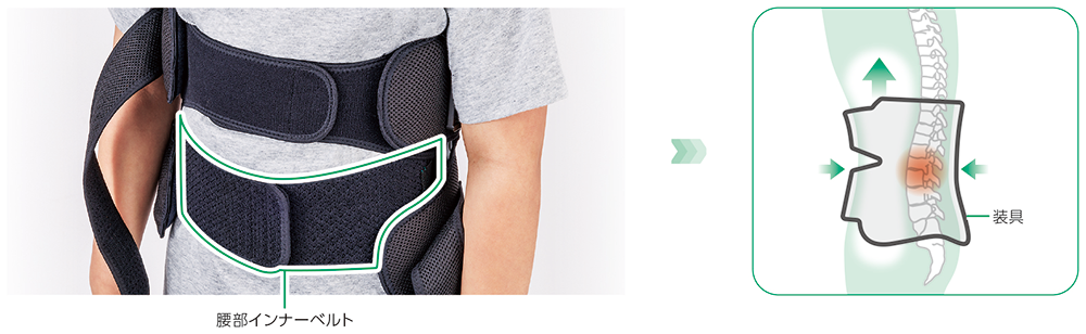 体幹の保持状態をサポートするベルト構造