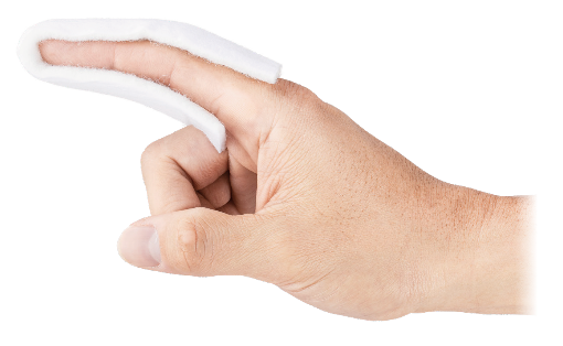 特長2についての画像　手指形状に沿わせた固定イメージ