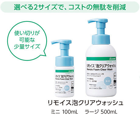 リモイス泡クリアウォッシュ選べる商品サイズ説明