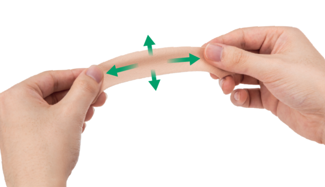 メクレガードテープを伸ばしている様子