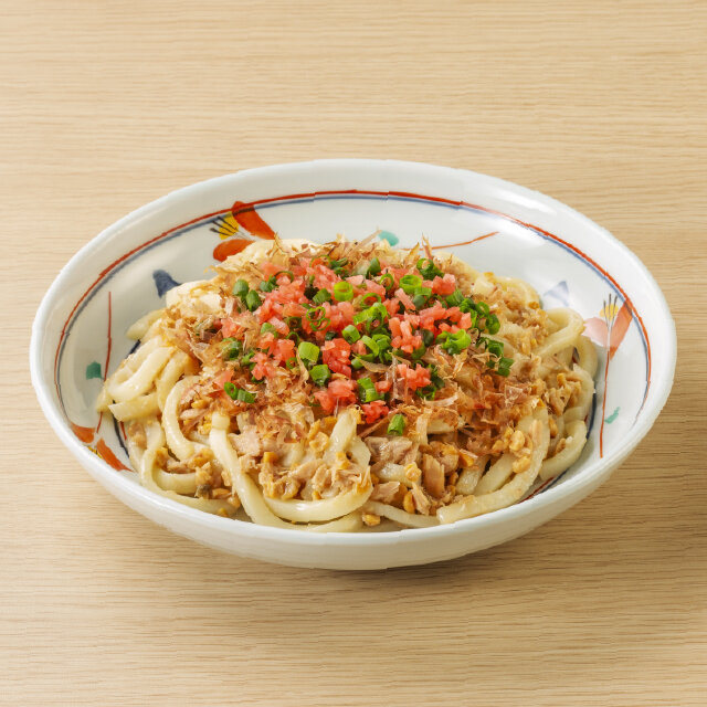 納豆とツナの焼きうどん
