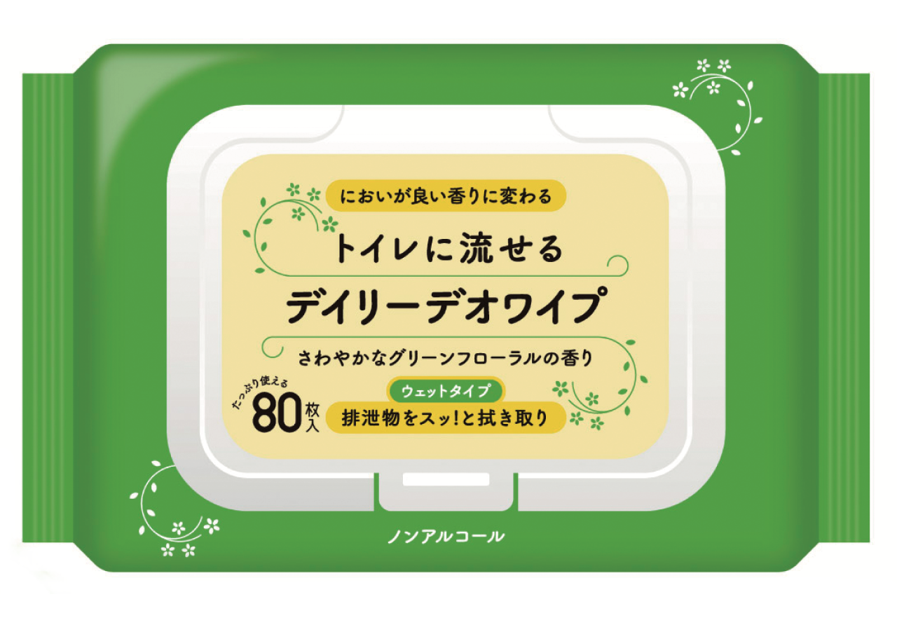 デイリーデオワイプの80枚入りのパッケージ