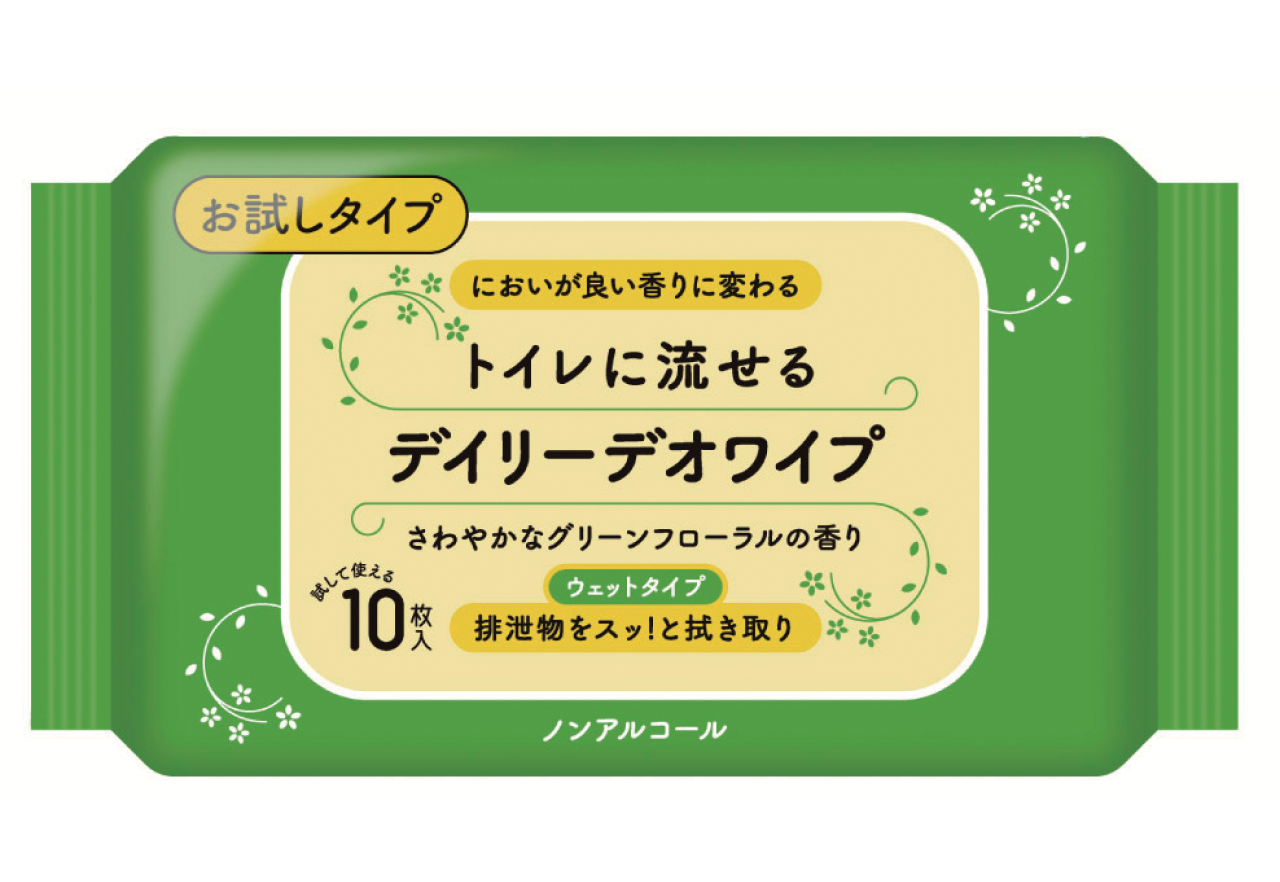 デイリーデオワイプのお試しタイプ10枚入りのパッケージ